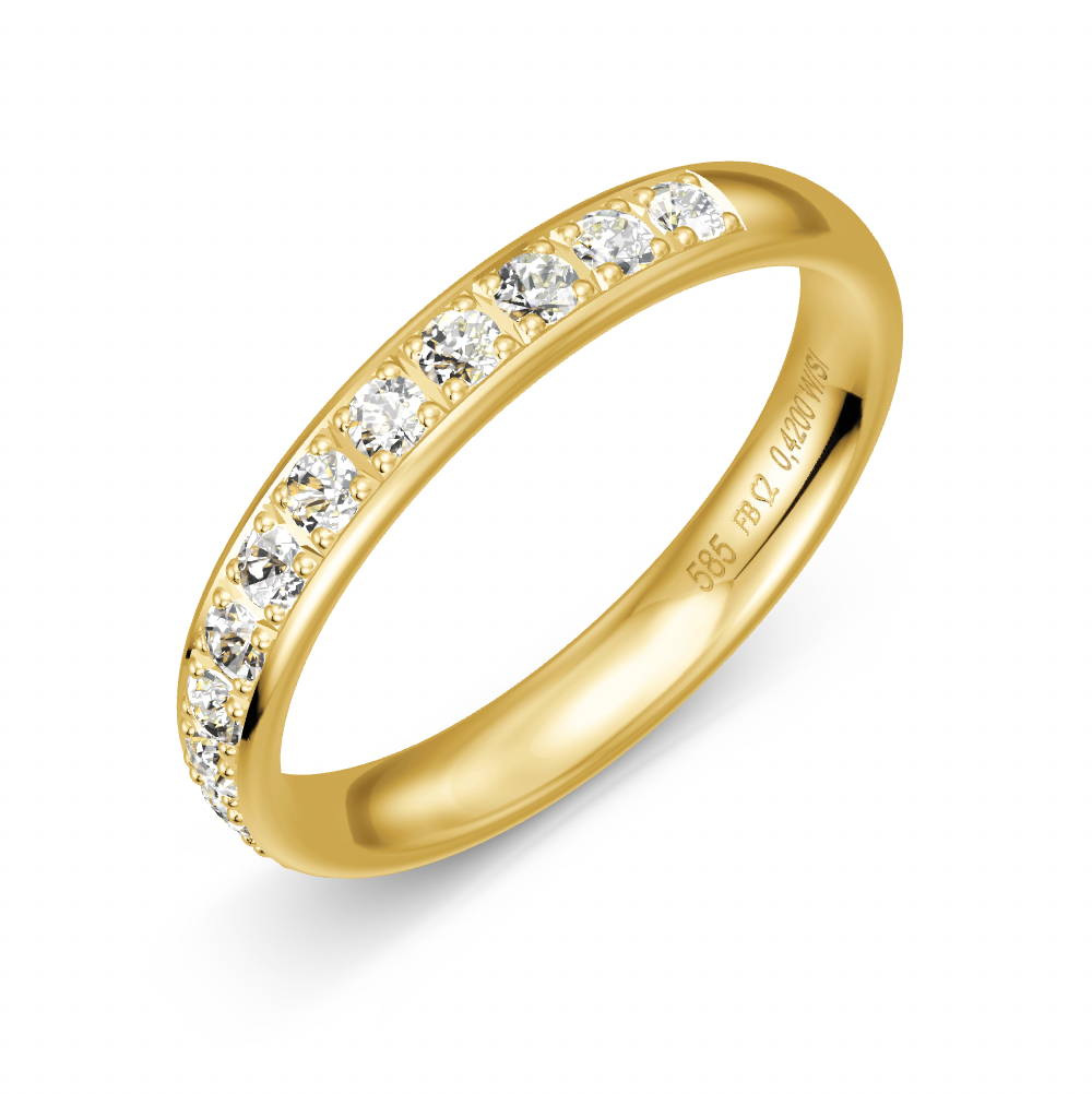 BREUNING Trauring mit Brillanten 0,42 ct., Gelbgold
