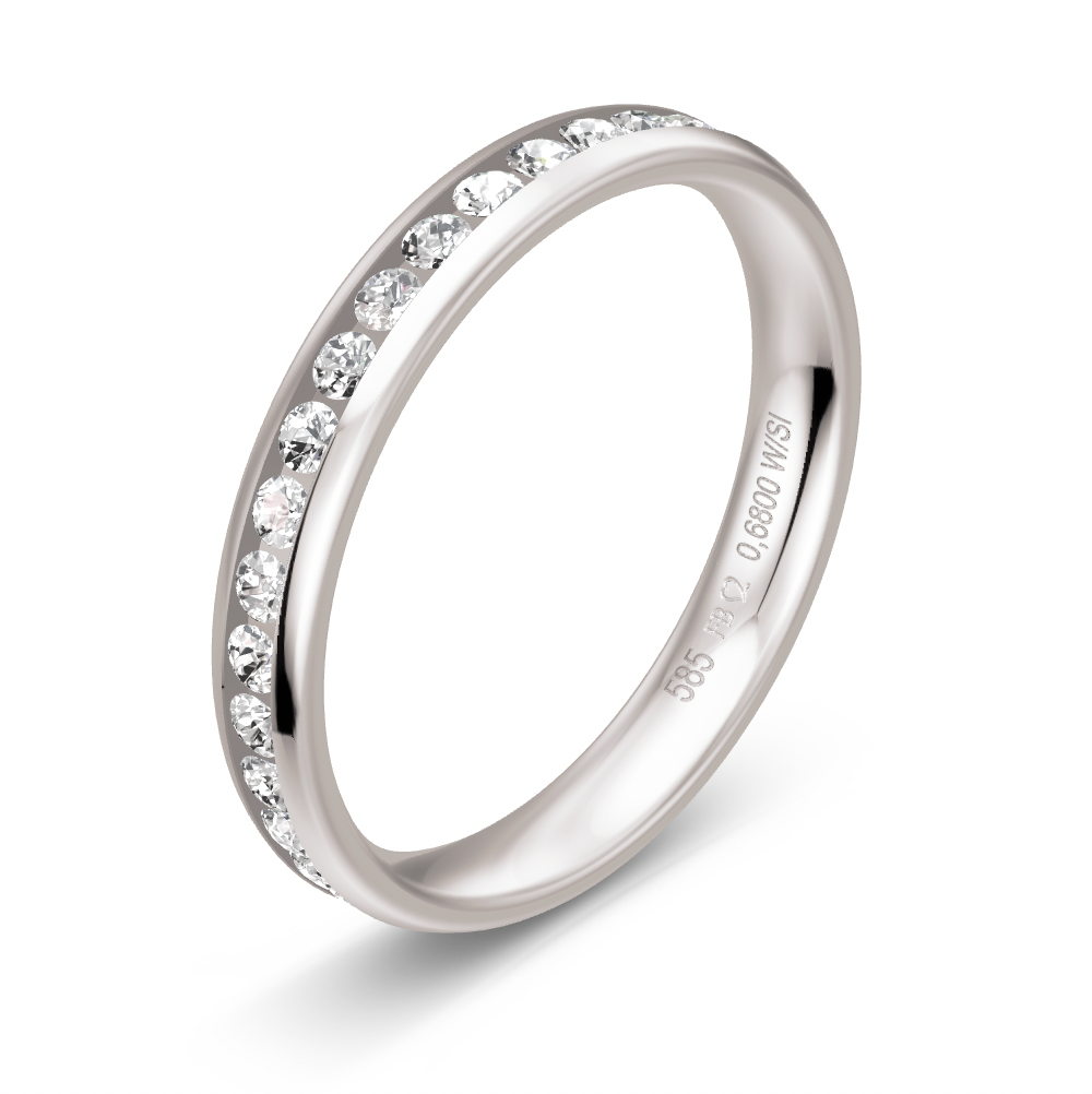 BREUNING Trauring mit Brillanten 0,68 ct., Platin