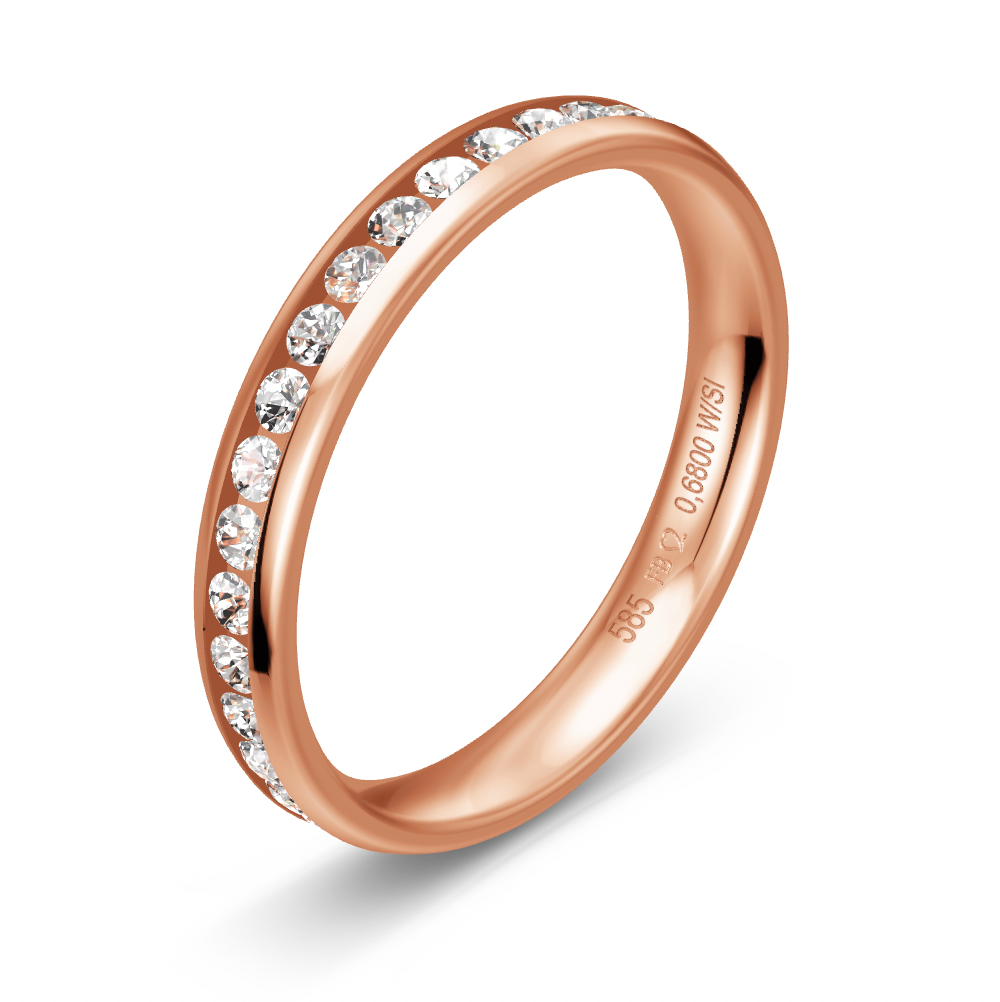 BREUNING Trauring mit Brillanten 0,68 ct., Rotgold