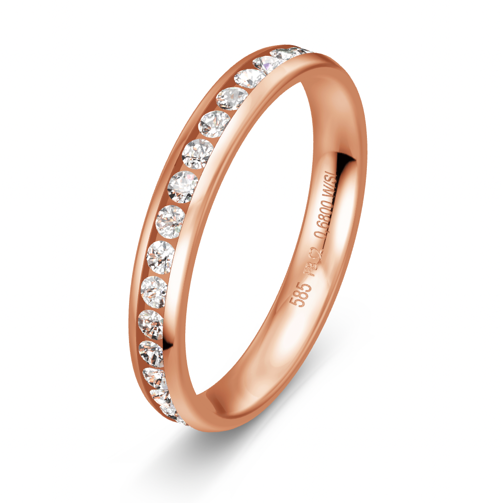 BREUNING Trauring mit Brillanten 0,68 ct., Rotgold