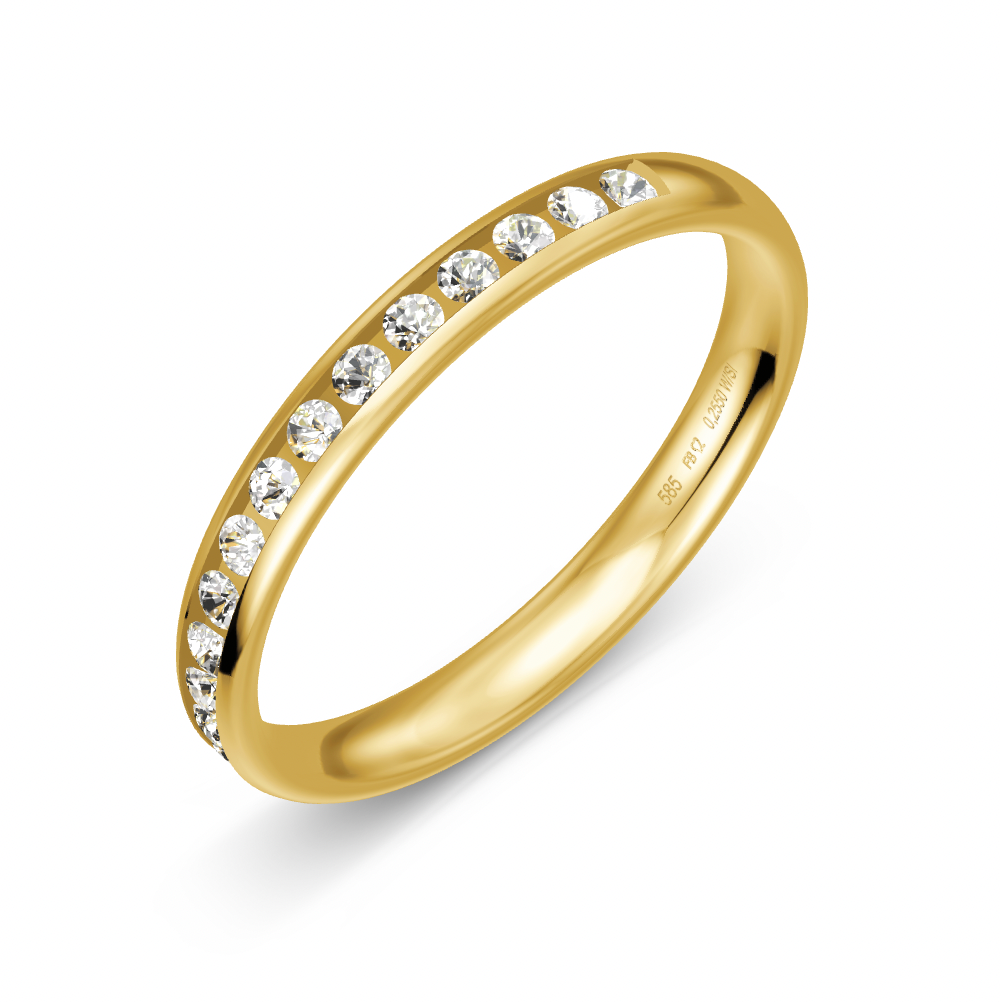 BREUNING Trauring mit Brillanten 0,24 ct., Gelbgold