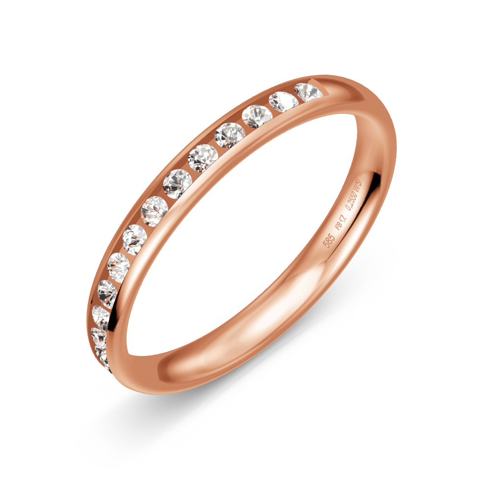BREUNING Trauring mit Brillanten 0,24 ct., Rotgold