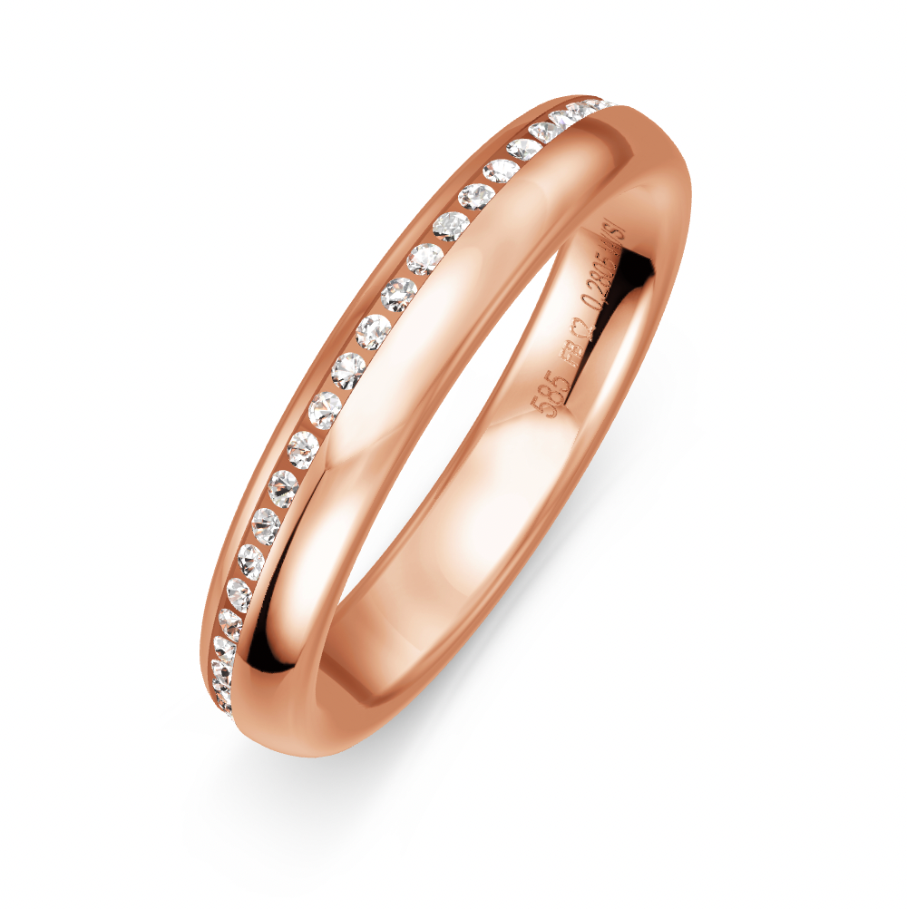 BREUNING Trauring mit Brillanten 0,280 ct., Rotgold