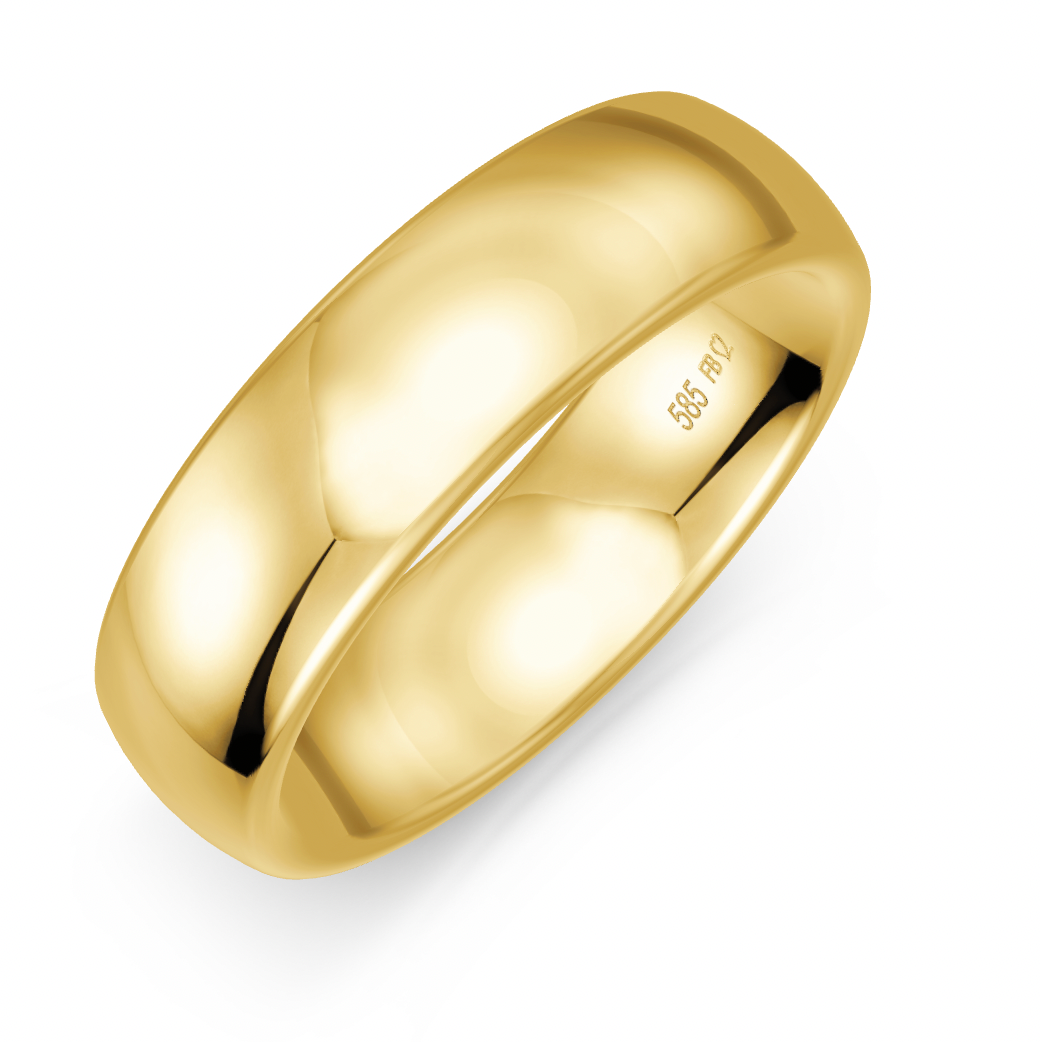 BREUNING Trauring gewölbt 6 mm Breite, Gelbgold