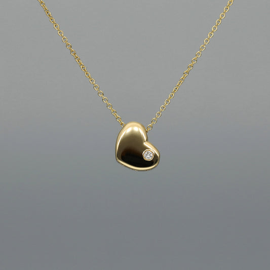 Collier "Solid Heart S" aus 750 Gelbgold mit Brillant