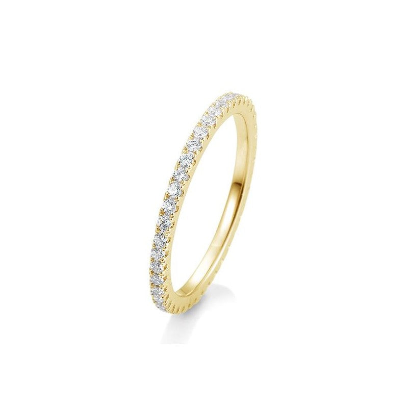 Memoire Ring mit rundum ausgefassten Brillanten, Gelbgold