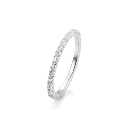 Memoire Ring mit rundum ausgefassten Brillanten, Platin