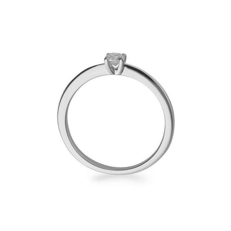 Verlobungsring mit einem Brillanten 0,15 ct., Weißgold