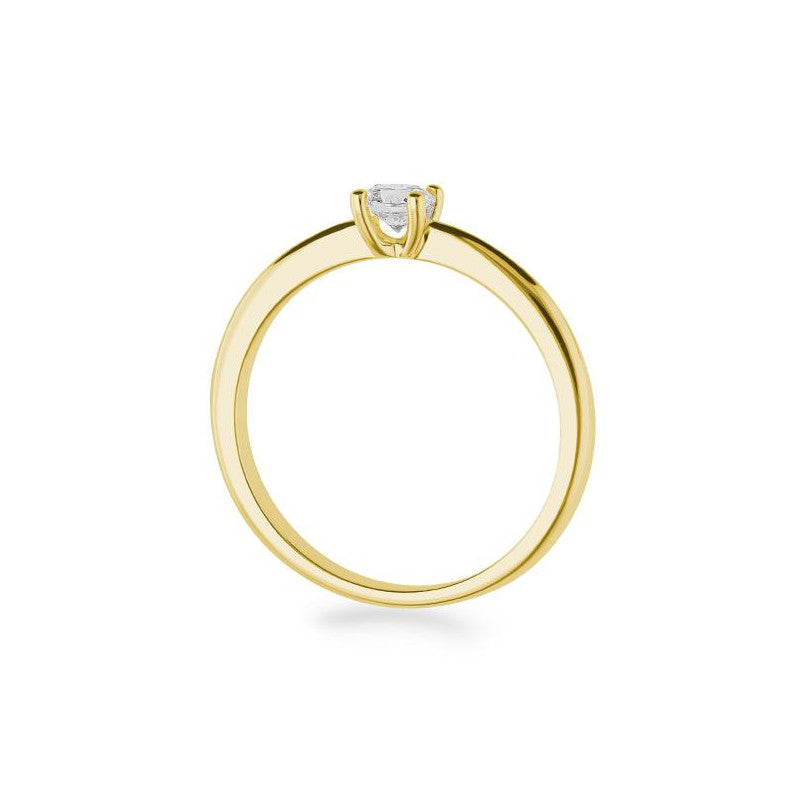 Verlobungsring mit einem Brillanten 0,25 ct., Gelbgold