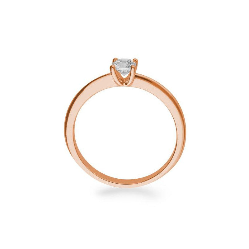 Verlobungsring mit einem Brillanten 0,30 ct., Rotgold