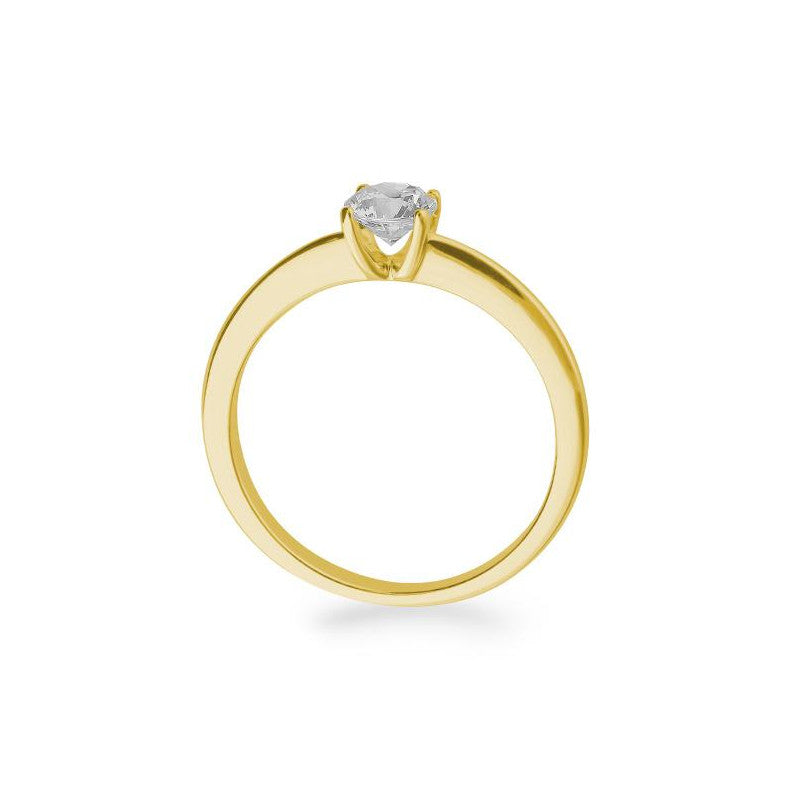 Verlobungsring mit einem Brillanten 0,50 ct., Gelbgold