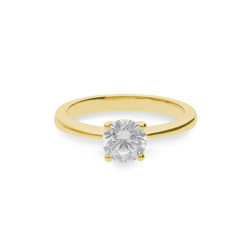 Verlobungsring mit einem Brillanten 1,00 ct., Gelbgold