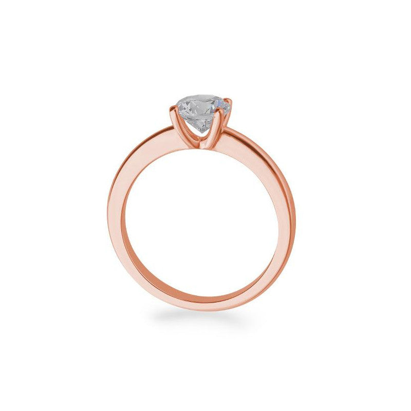 Verlobungsring mit einem Brillanten 1,00 ct., Rotgold