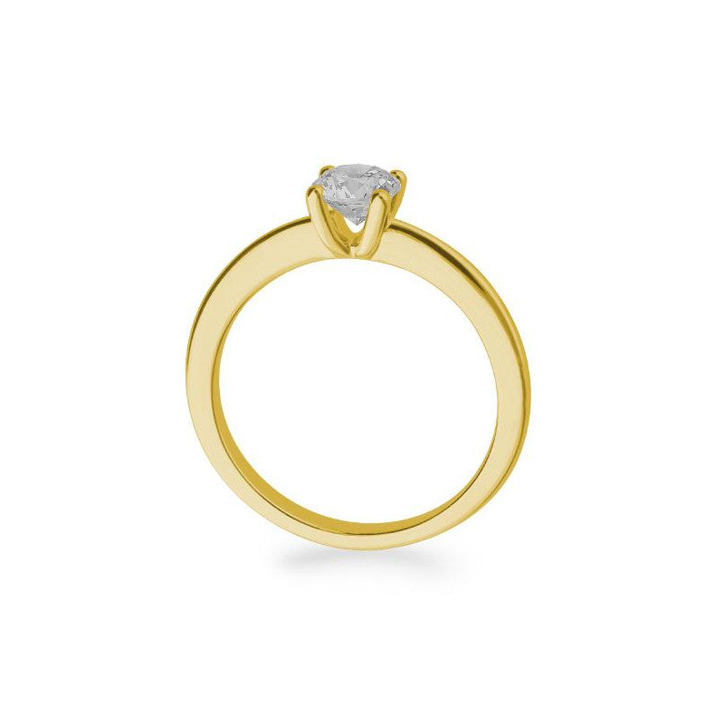 Verlobungsring mit einem Brillanten 0,60 ct., Gelbgold