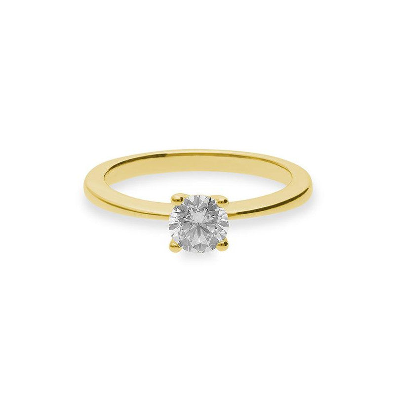 Verlobungsring mit einem Brillanten 0,60 ct., Gelbgold