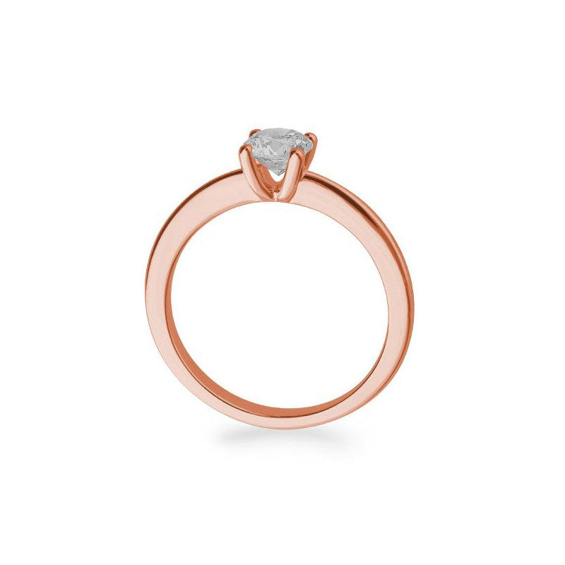 Verlobungsring mit einem Brillanten 0,60 ct., Rotgold