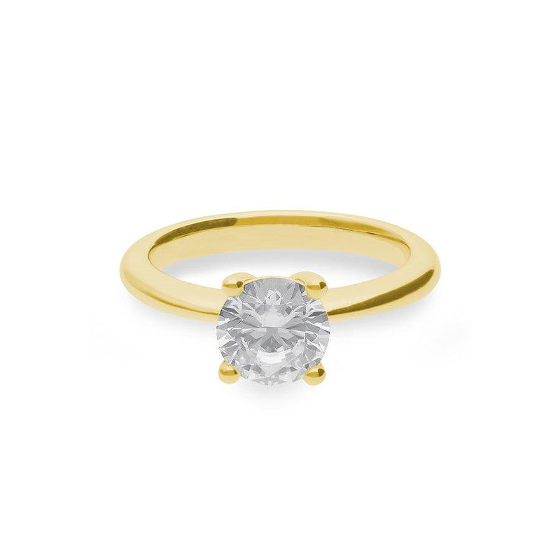 Verlobungsring mit einem Brillanten 1,50 ct., Gelbgold