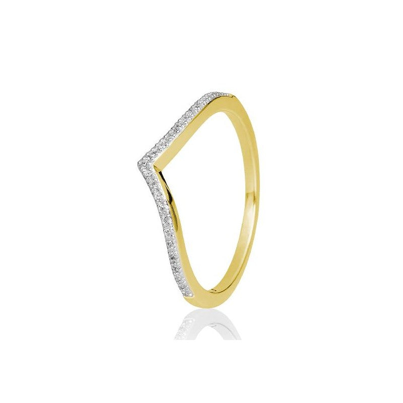 Memoire Ring mit 25 Brillanten 0,125 ct., Gelbgold