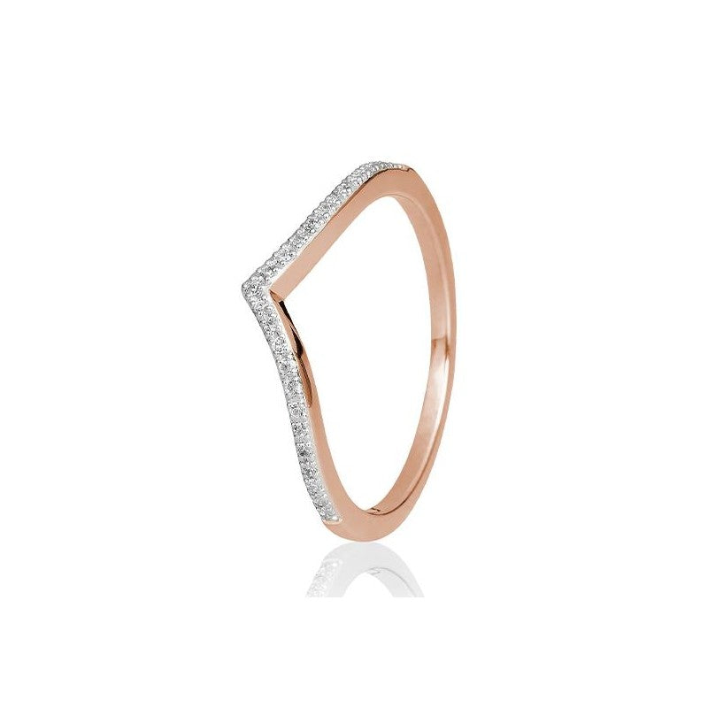 Memoire Ring mit 25 Brillanten 0,125 ct., Rotgold