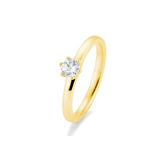 Verlobungsring mit einem Brillanten 0,80 ct., Gelbgold