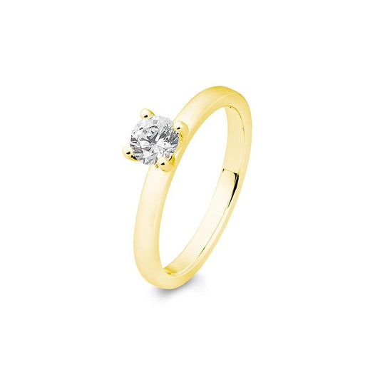 Verlobungsring mit einem Brillanten 0,50 ct., Gelbgold