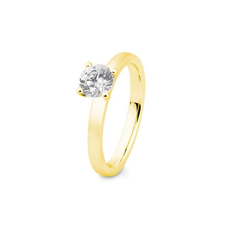 Verlobungsring mit einem Brillanten 0,60 ct., Gelbgold