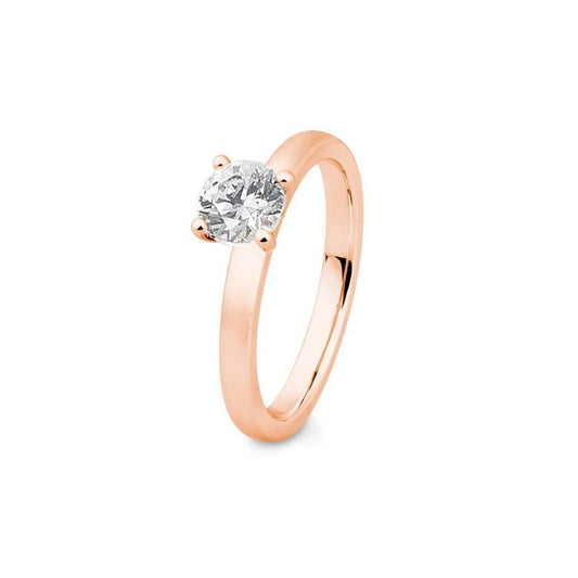 Verlobungsring mit einem Brillanten 0,80 ct., Rotgold