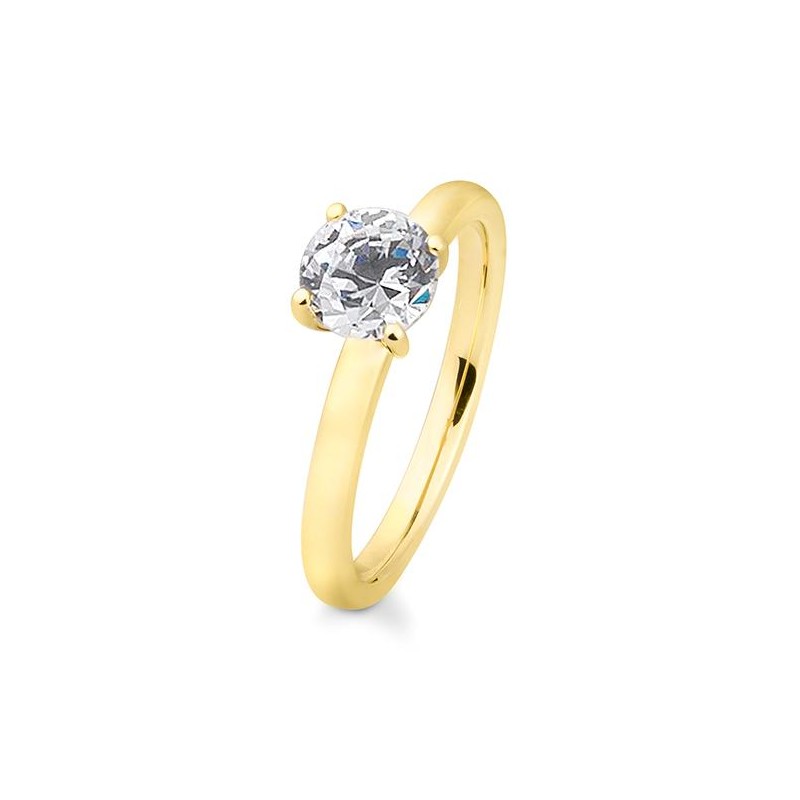 Verlobungsring mit einem Brillanten 1,00 ct., Gelbgold