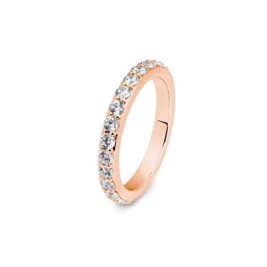 Memoire Ring mit rundum ausgefassten Brillanten, Rotgold