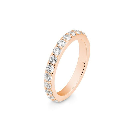 Memoire Ring mit rundum ausgefassten Brillanten, Rotgold