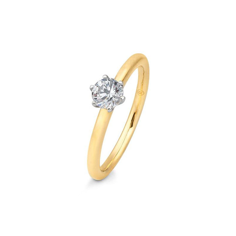 Verlobungsring mit einem Brillanten 0,50 ct., Gelbgold
