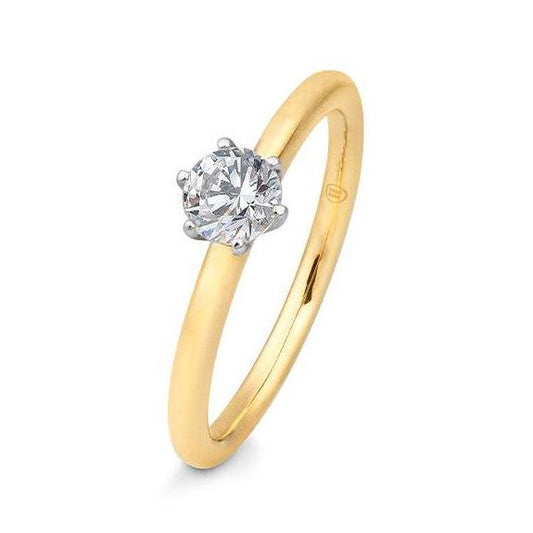 Verlobungsring mit einem Brillanten 0,50 ct., Gelbgold