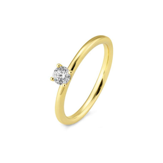 Verlobungsring mit einem Brillanten 0,25 ct., Gelbgold