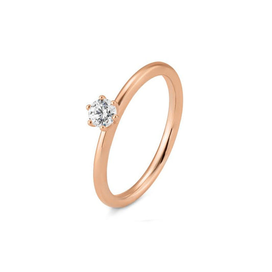 Verlobungsring mit einem Brillanten 0,25 ct., Rotgold