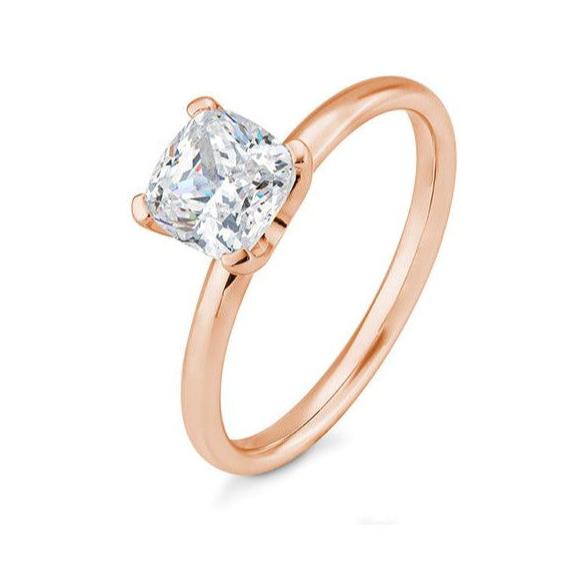 Verlobungsring mit einem Cushion - Cut Diamond 0,50 ct., Rotgold