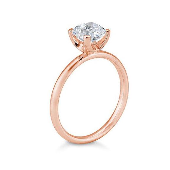 Verlobungsring mit einem Cushion - Cut Diamond 0,50 ct., Rotgold