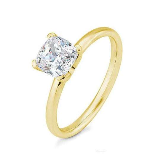 Verlobungsring mit einem Cushion - Cut Diamond 1,00 ct., Gelbgold