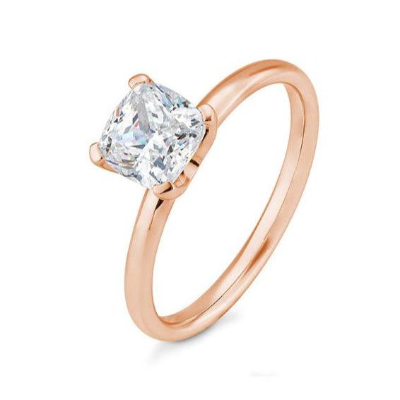 Verlobungsring mit einem Cushion - Cut Diamond 1,00 ct., Rotgold