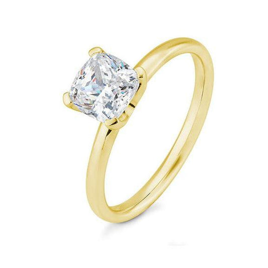 Verlobungsring mit einem Cushion - Cut Diamond 1,50 ct., Gelbgold