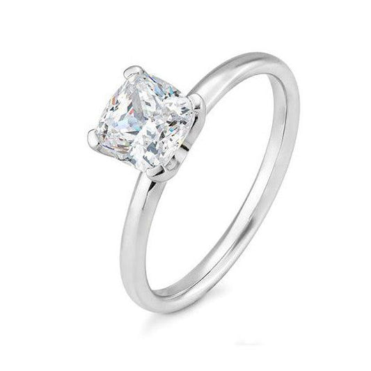 Verlobungsring mit einem Cushion - Cut Diamond 1,50 ct., Weißgold