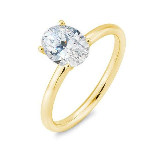 Verlobungsring mit einem Oval - Cut Diamond 0,40 ct., Gelbgold