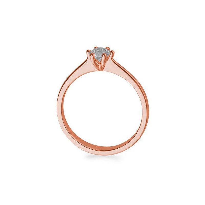 Verlobungsring mit einem Brillanten 0,40 ct., Rotgold