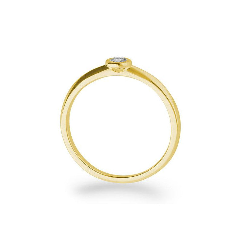 Verlobungsring mit einem Brillanten 0,10 ct., Gelbgold