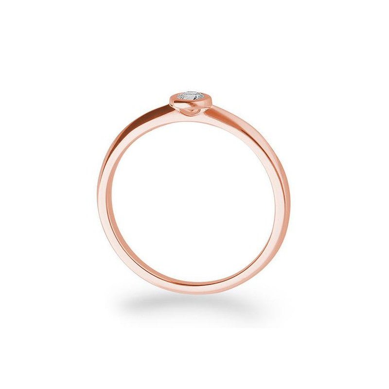 Verlobungsring mit einem Brillanten 0,10 ct., Rotgold