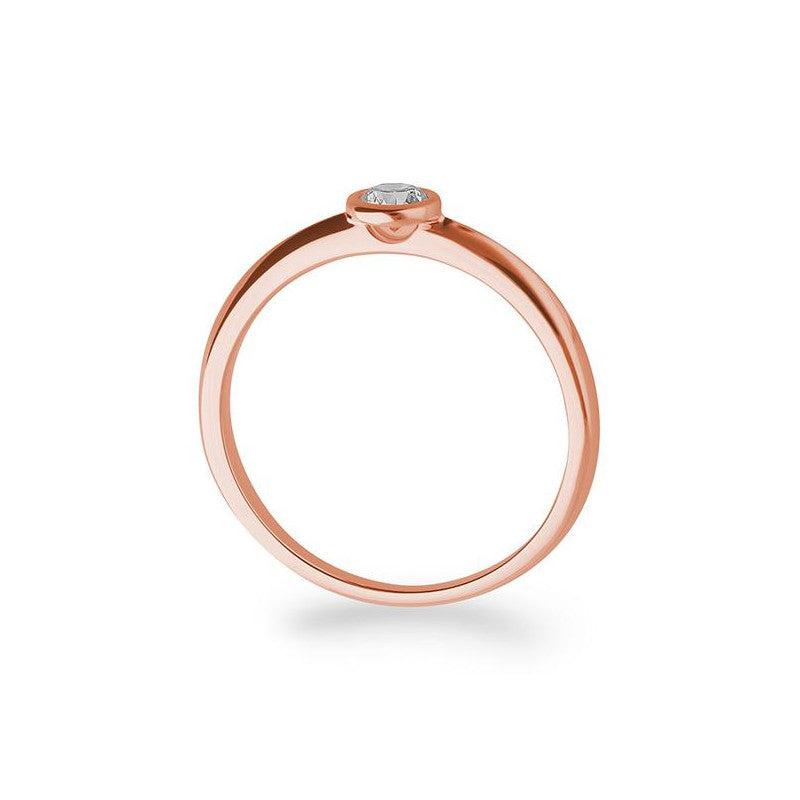 Verlobungsring mit einem Brillanten 0,15 ct., Rotgold