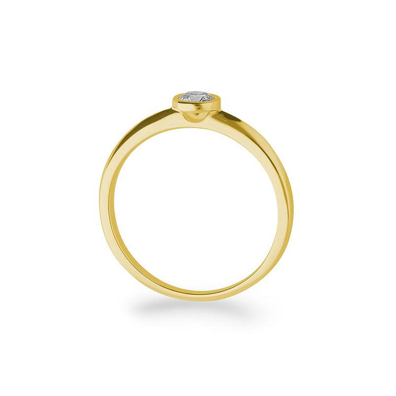 Verlobungsring mit einem Brillanten 0,20 ct., Gelbgold