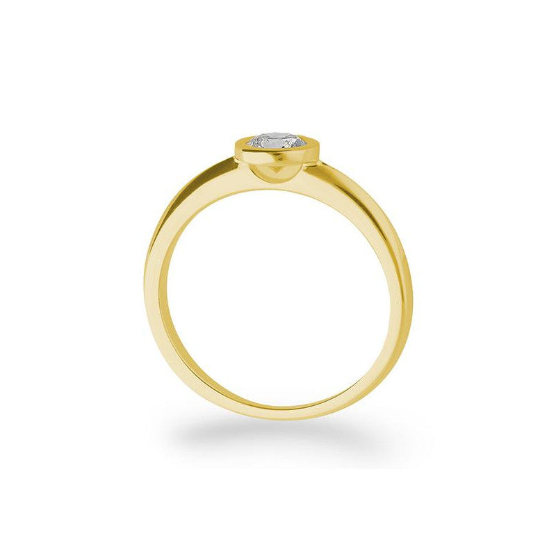 Verlobungsring mit einem Brillanten 0,40 ct., Gelbgold