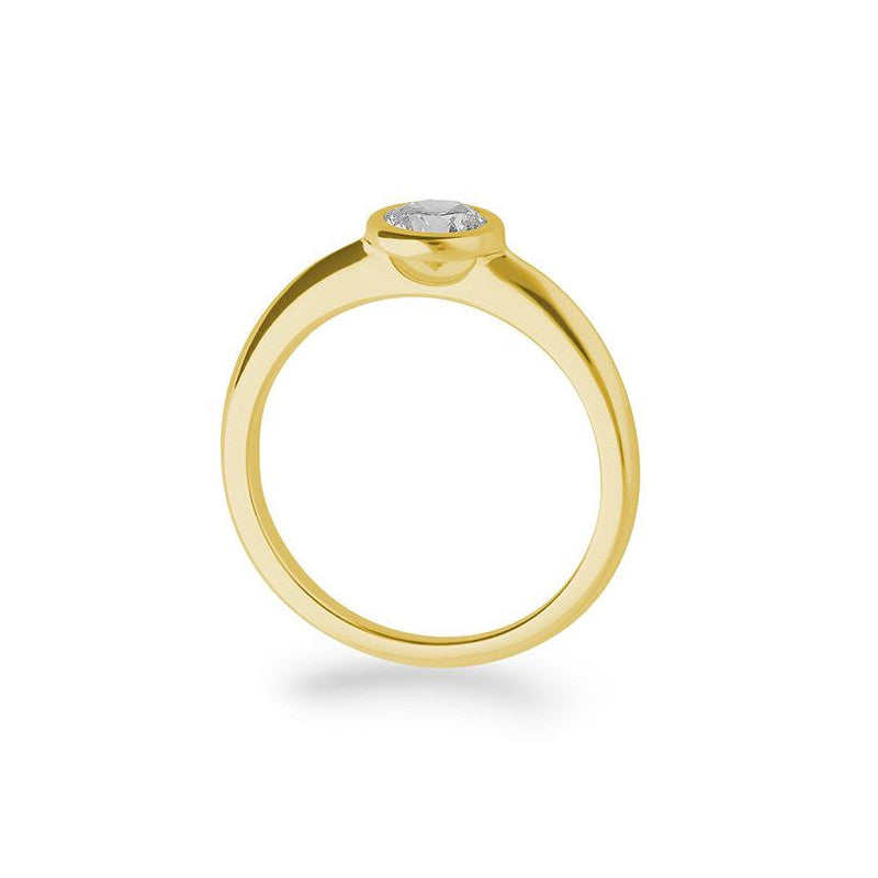 Verlobungsring mit einem Brillanten 0,50 ct., Gelbgold