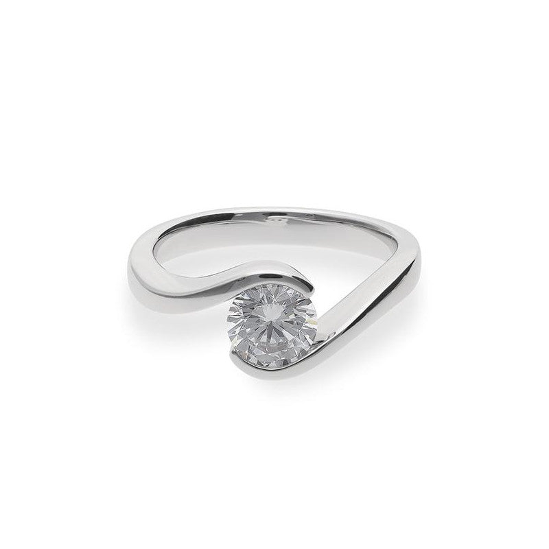 Verlobungsring mit einem Brillanten 1,00 ct., Platin