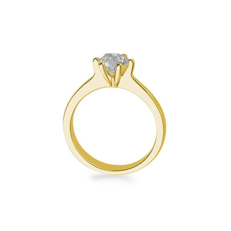 Verlobungsring mit einem Brillanten 1,00 ct., Gelbgold